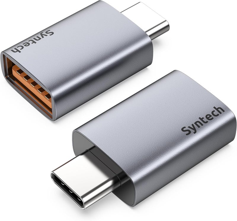 Syntech محول USB C إلى USB (عبوة 2)، 10Gbps USB3.2 الجيل 2 مناسب بجانب بعضه، محول ذكر نوع C إلى أنثى 3.2 متوافق مع iPhone 17 16 Pro Max/iPad/iMac/MacBook Pro وأجهزة Thunderbolt 4/3 - Image 1